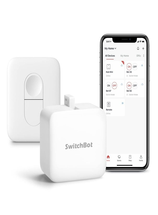 SwitchBot Smart Switch Pusher with Remote - No Wiring, Control with APP, Timer and Bluetooth Remote, Add SwitchBot Hub Mini to Make it Compatible with Alexa, Google Home, IFTTT (White) - Image 1